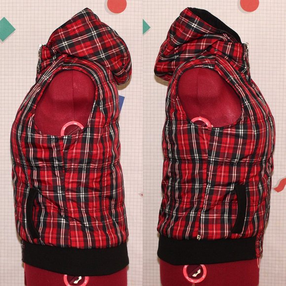 Hurley red plaid reversible sleeveless jacket - Picture 3 of 9